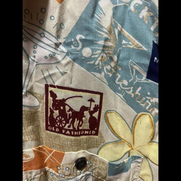 Munsingwear Shirt Mens Large‎ Tropical Print Button Down Short Sleeve Cocktail - Picture 5 of 5